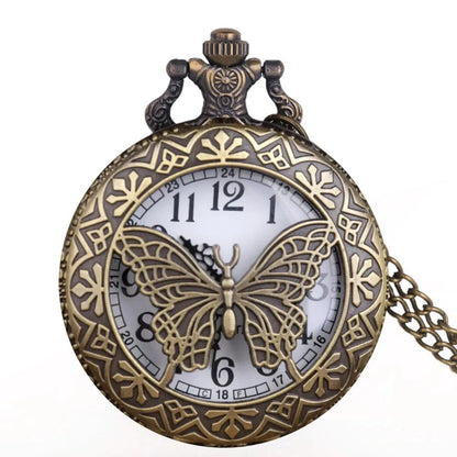 Montre à Gousset avec Motif Papillon