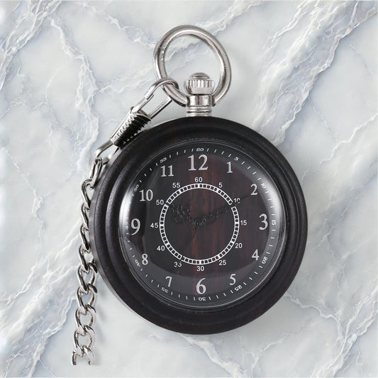 Montre à Gousset en Bois Design Épuré