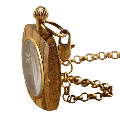 Montre à Gousset en Bois Gravée