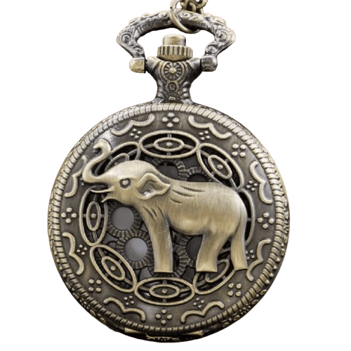 Montre à Gousset Femme Motif Éléphant
