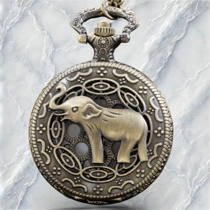 Montre à Gousset Femme Motif Éléphant