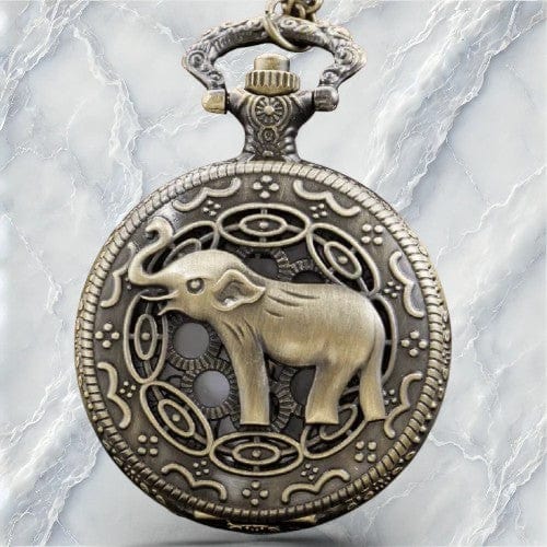 Montre à Gousset Femme Motif Éléphant
