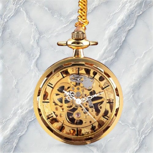 Montre à Gousset Homme Luxe Doré