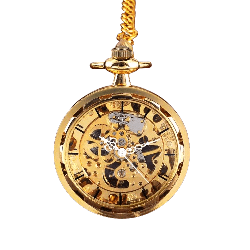 Montre à Gousset Homme Luxe Doré