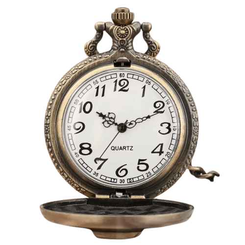 Montre à Gousset Homme Motif Tête de Mort Pirate