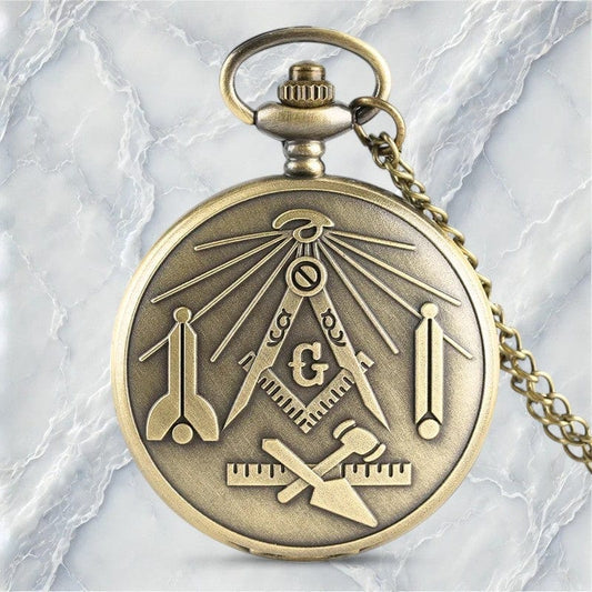 Montre à Gousset Homme Symbole Équerre Compas