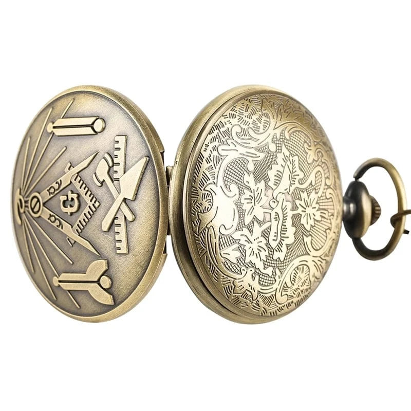 Montre à Gousset Homme Symbole Équerre Compas