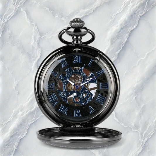 Montre À Gousset Mécanique Bleu Nuit