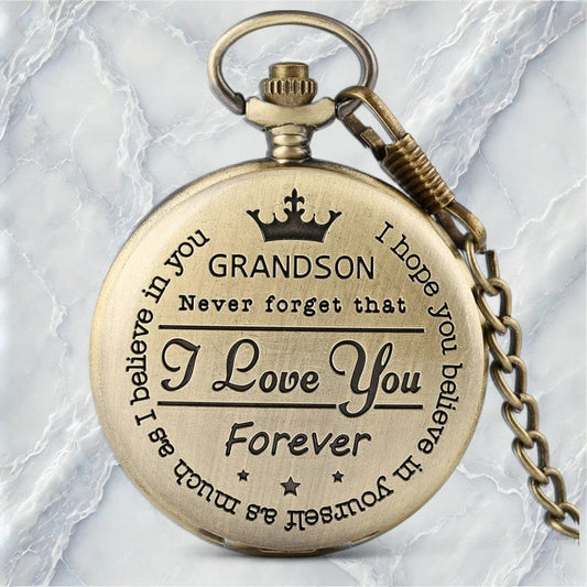 Montre à Gousset "Message d'Amour pour Mon Petit-Fils"