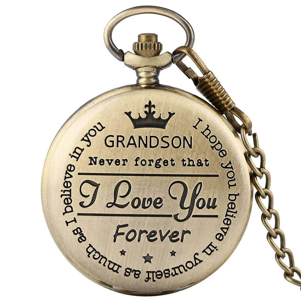 Montre à Gousset "Message d'Amour pour Mon Petit-Fils"