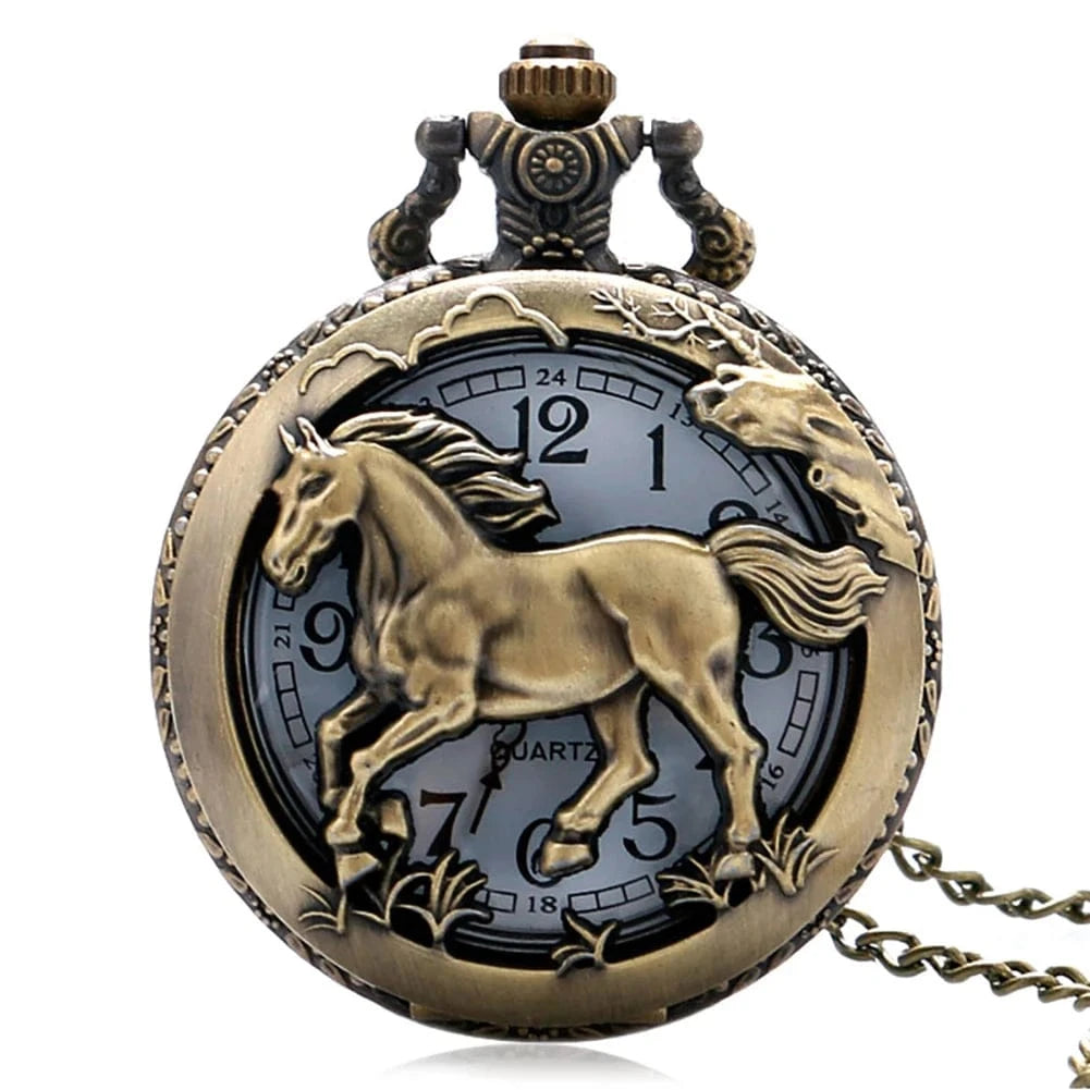 Montre à Gousset Motif Cheval