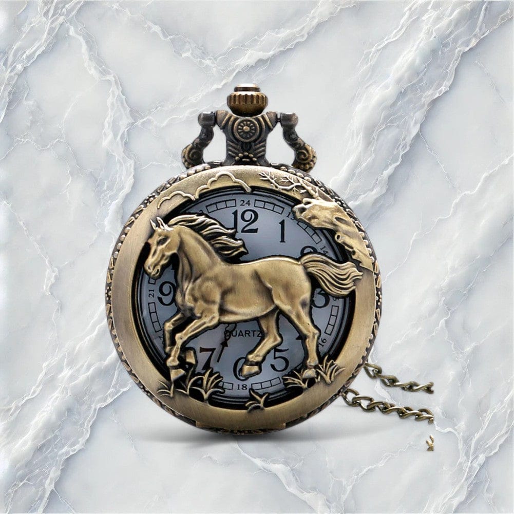 Montre à Gousset Motif Cheval