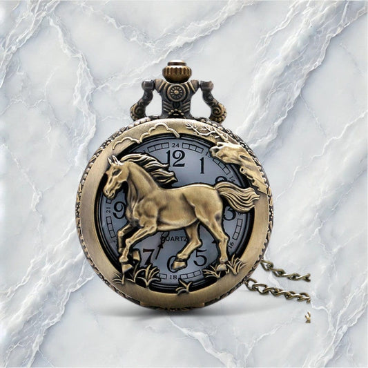 Montre à Gousset Motif Cheval