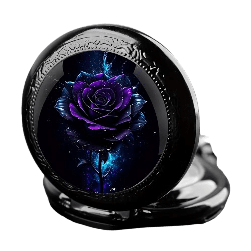 Montre à Gousset Roses Noires - Femme