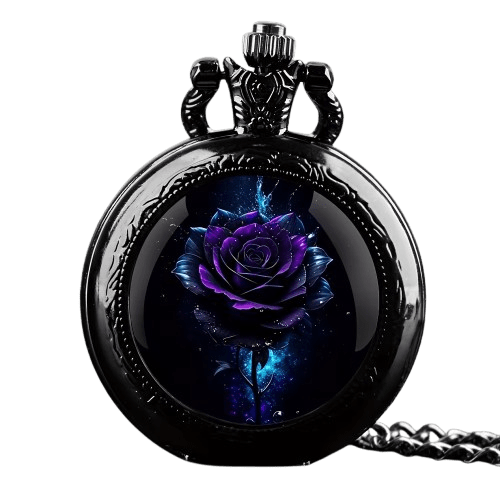 Montre à Gousset Roses Noires - Femme