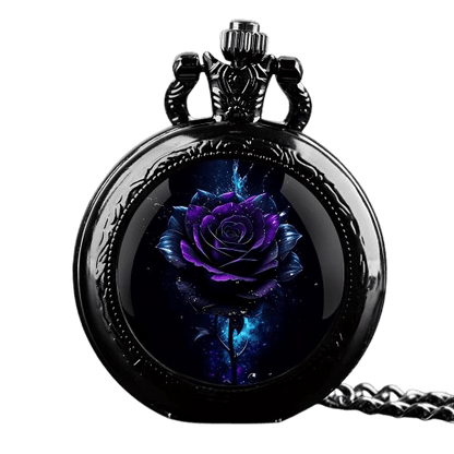 Montre à Gousset Roses Noires - Femme