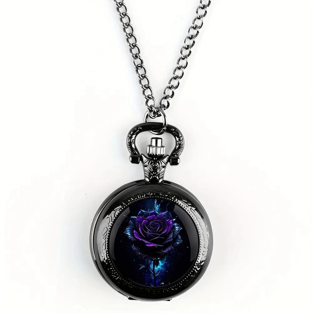 Montre à Gousset Roses Noires - Femme