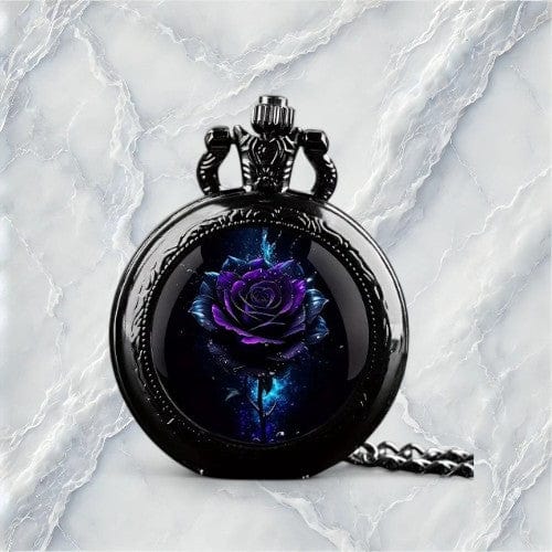 Montre à Gousset Roses Noires - Femme