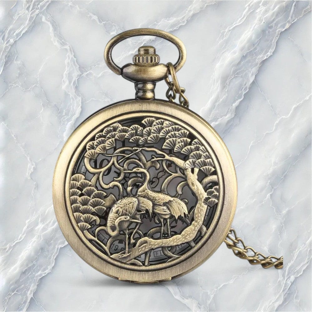 Montre de Poche Oiseaux Japonais
