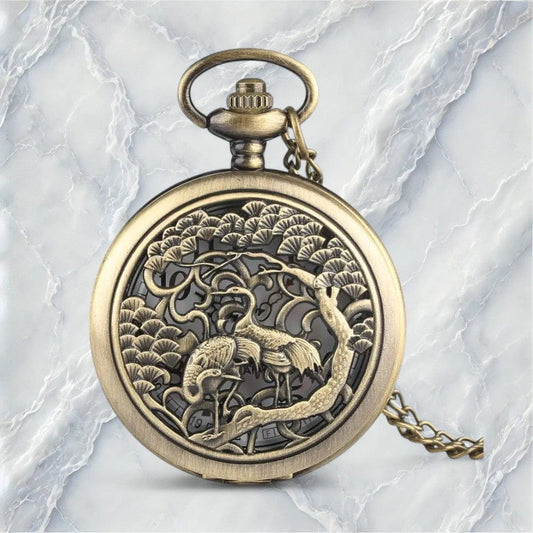 Montre de Poche Oiseaux Japonais