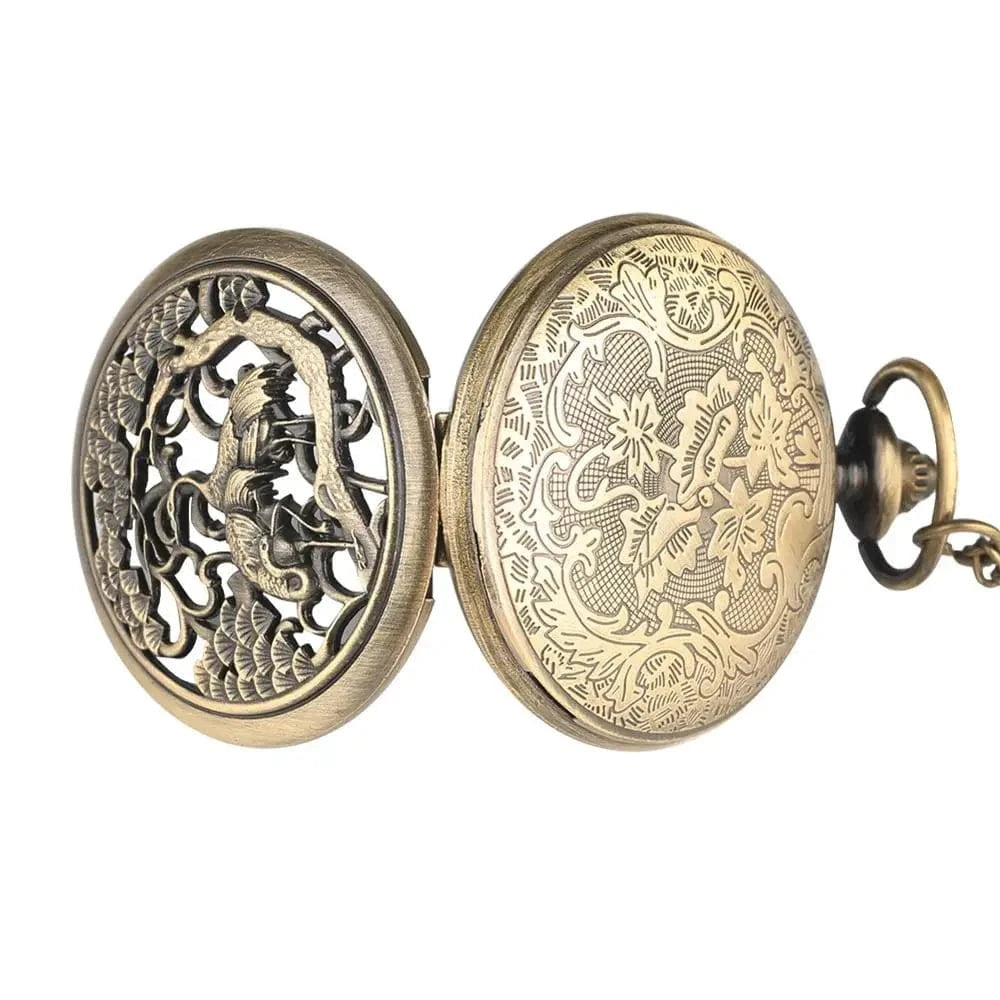 Montre de Poche Oiseaux Japonais