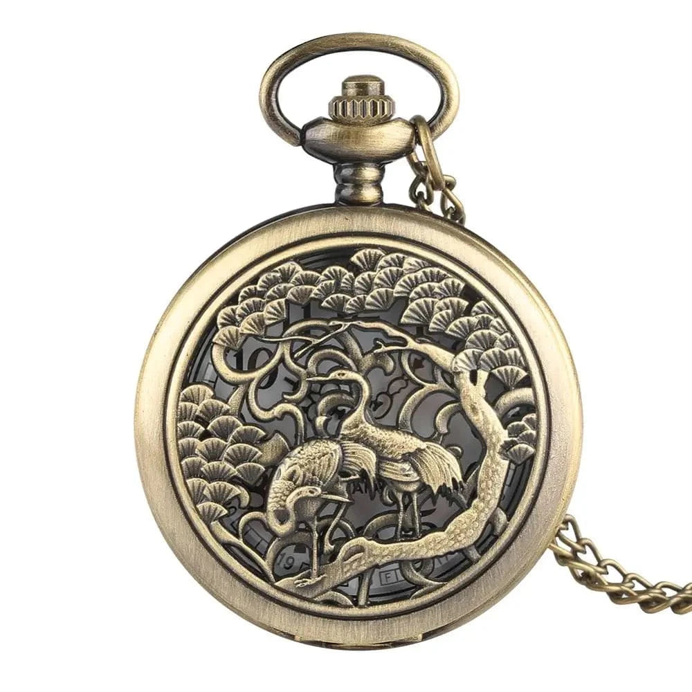 Montre de Poche Oiseaux Japonais