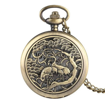 Montre de Poche Oiseaux Japonais
