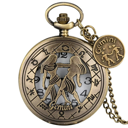 Montre de Poche Signe Astrologique Gémeaux
