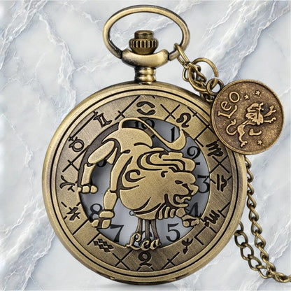 Montre de Poche Signe Astrologique Lion