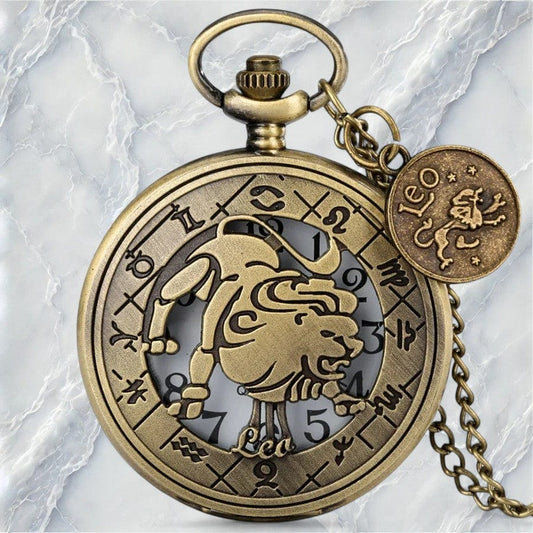 Montre de Poche Signe Astrologique Lion