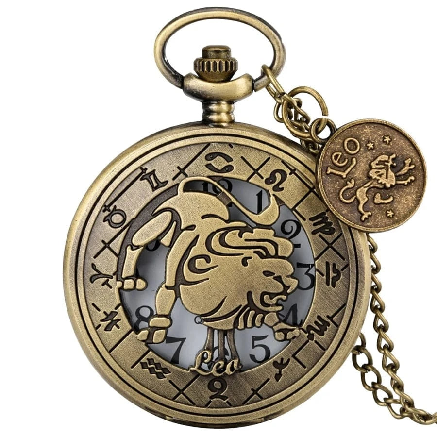 Montre de Poche Signe Astrologique Lion