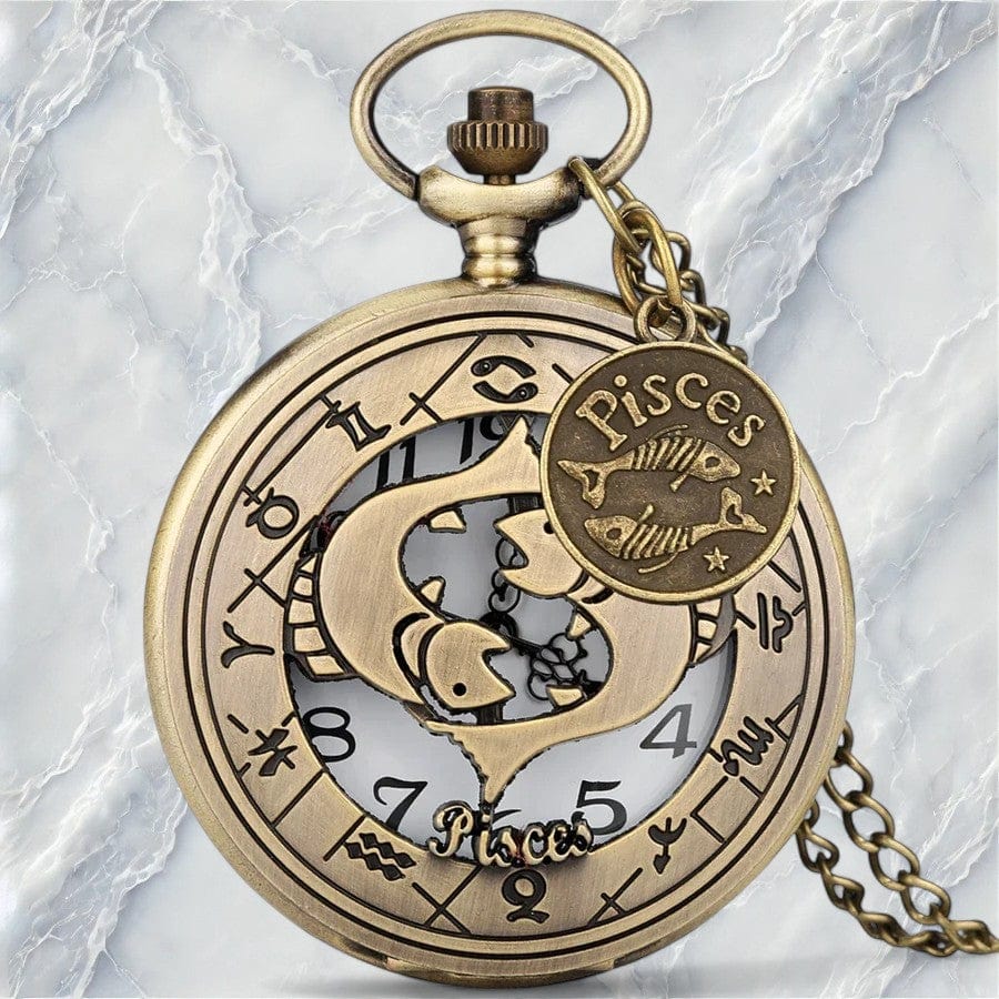 Montre de Poche Signe Astrologique Poisson