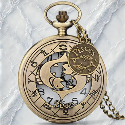 Montre de Poche Signe Astrologique Poisson