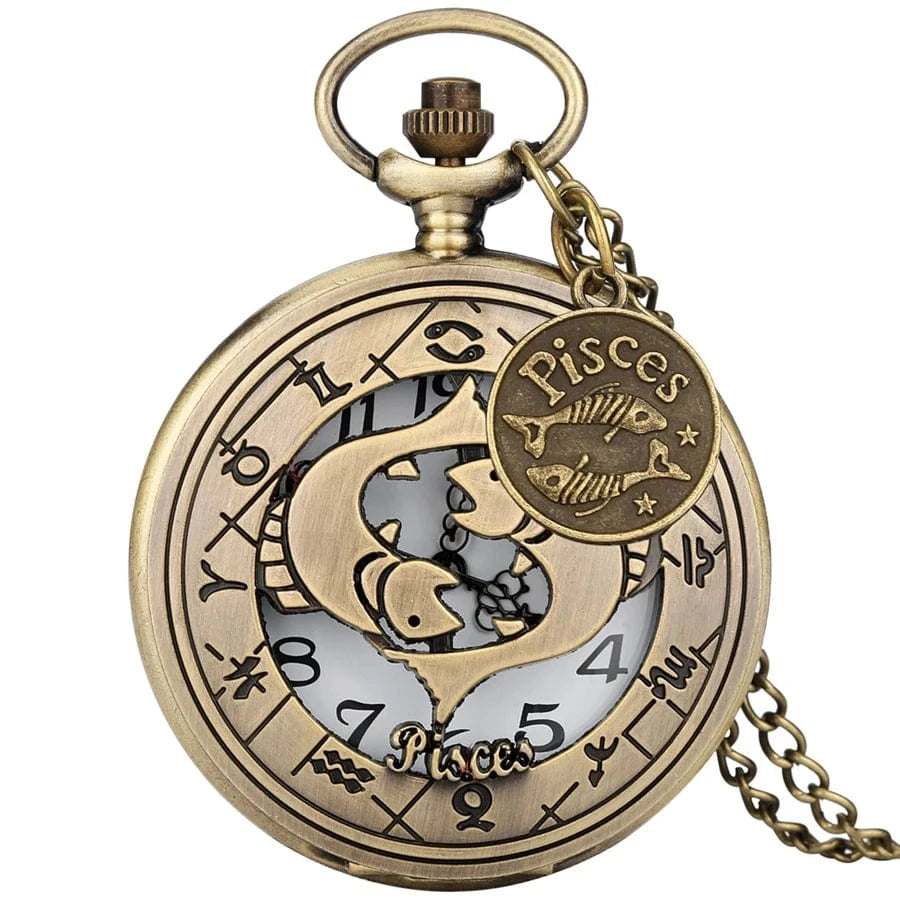 Montre de Poche Signe Astrologique Poisson